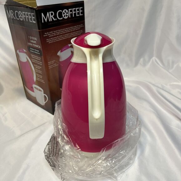 Mr. Coffee Carafe Hot Pink 1 Quart Double Wall Thermal Insulated 2013 NEW UNUSED - Picture 10 of 10